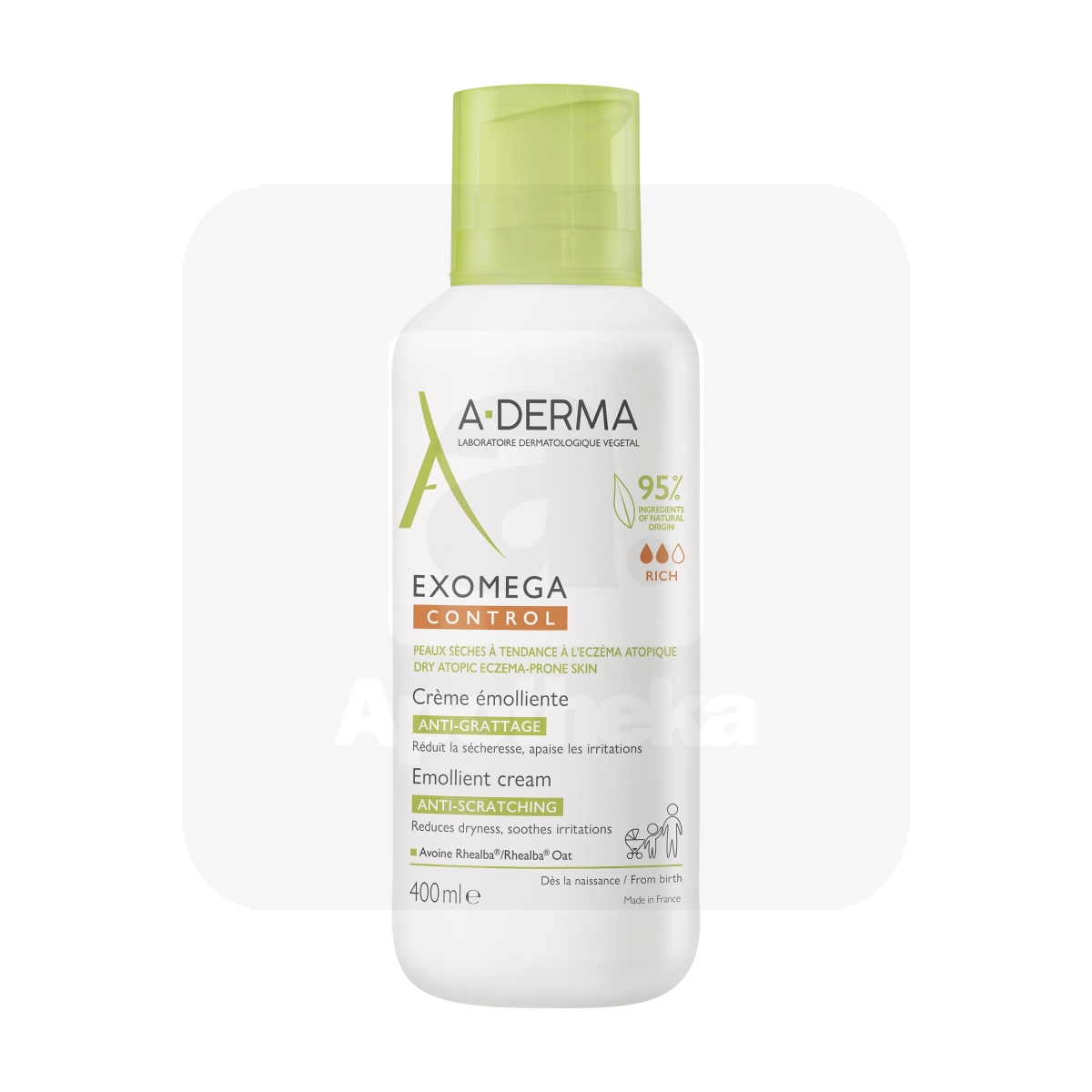 A-DERMA EXOMEGA CONTROL KREEM ATOOPILISELE NAHALE 400ML - Tootepilt 1