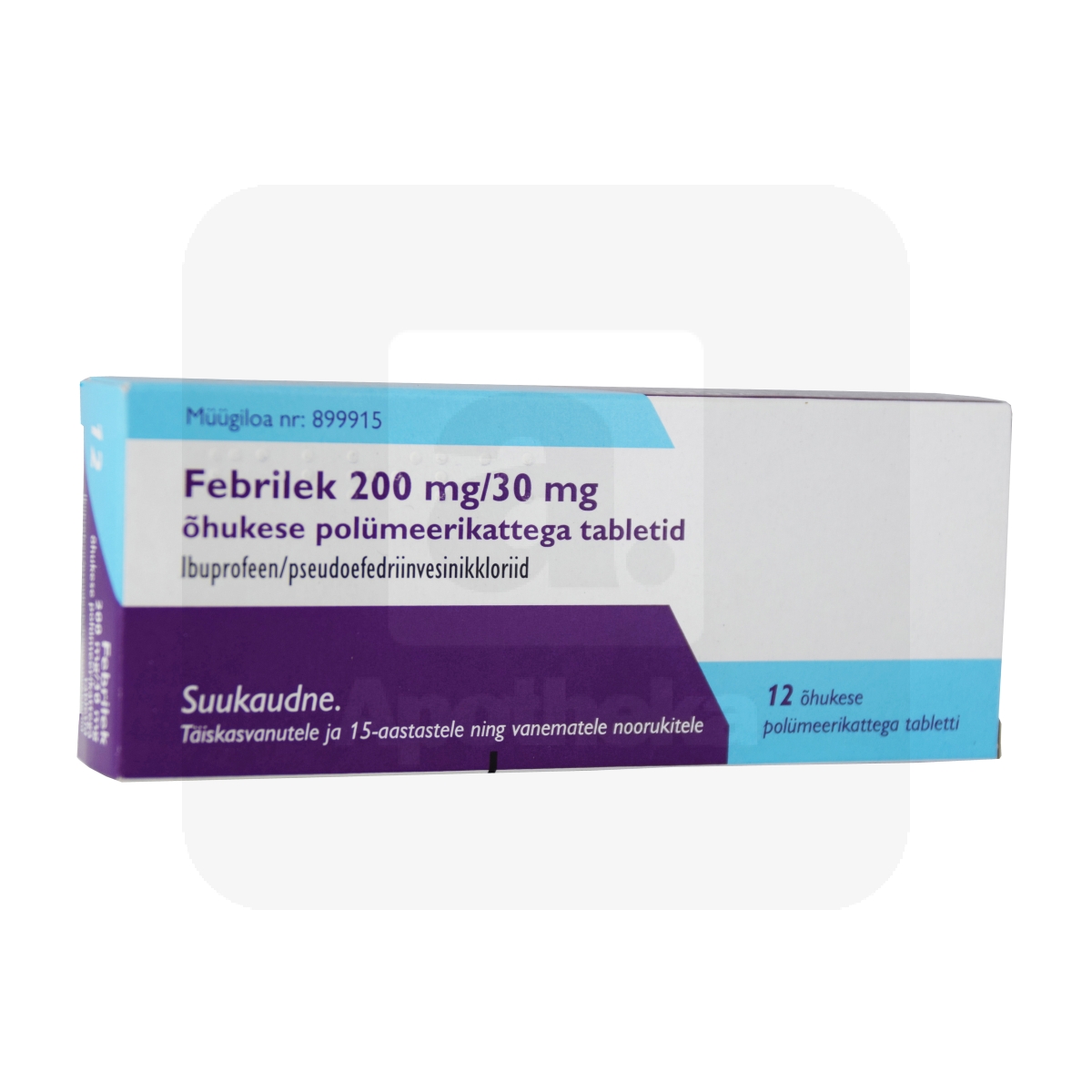 FEBRILEK TBL 200MG+30MG N12 - Tootepilt