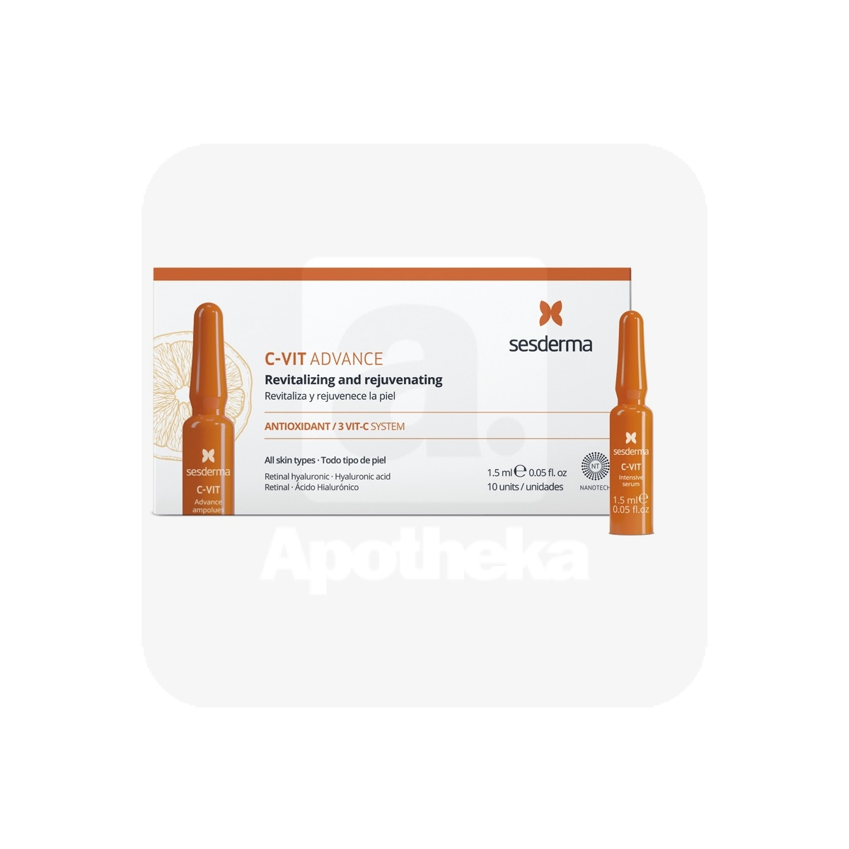 SESDERMA C-VIT ADVANCE AMPULLID 10X1,5ML - Tootepilt