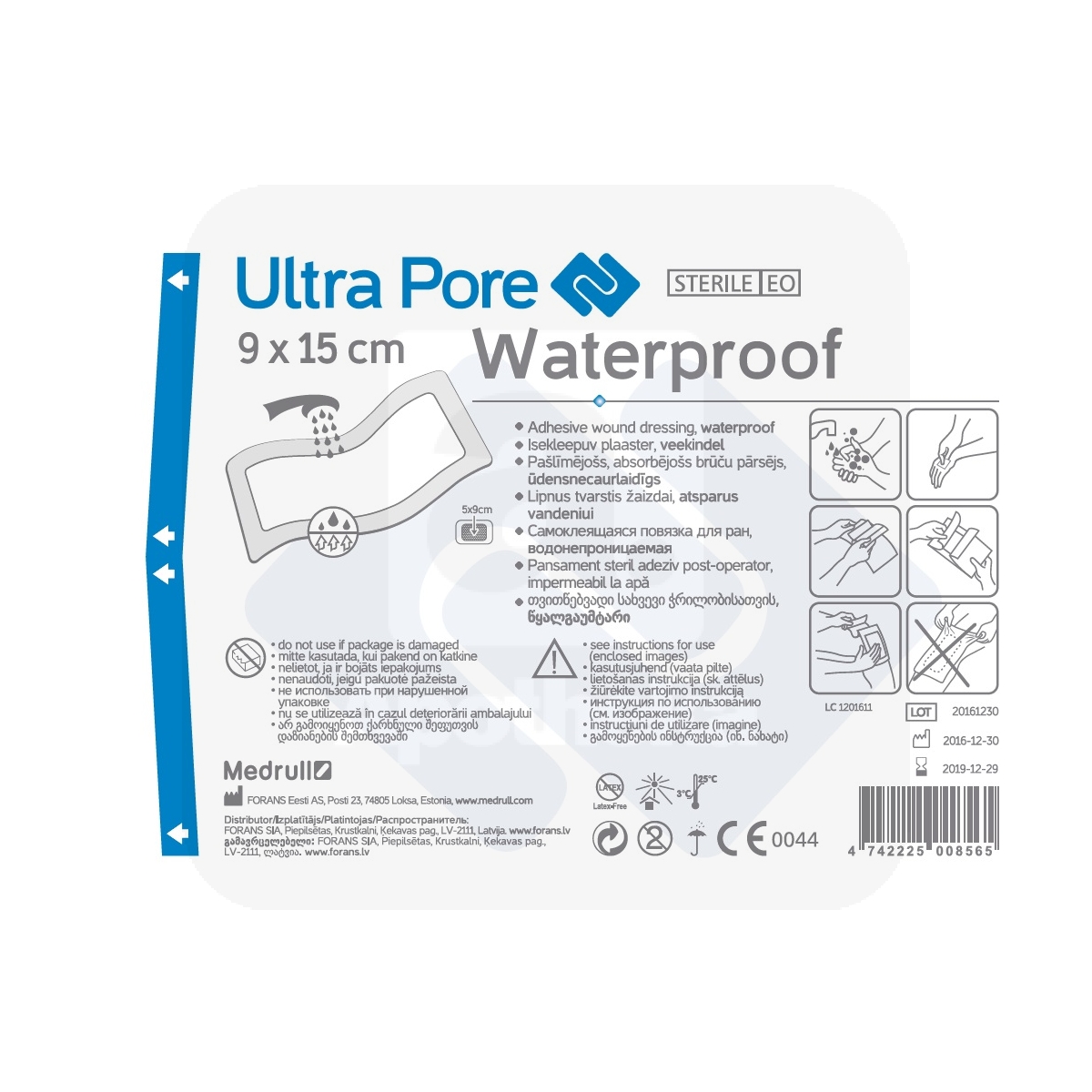 ISEKLEEPUV PLAASTER VEEKINDEL ULTRA PORE 9X15CM (MEDRULL) - Tootepilt