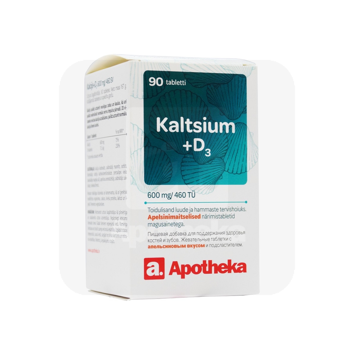 A. KALTSIUM+D3 600MG+460TÜ NÄRIMISTBL N90 (APELSIN)