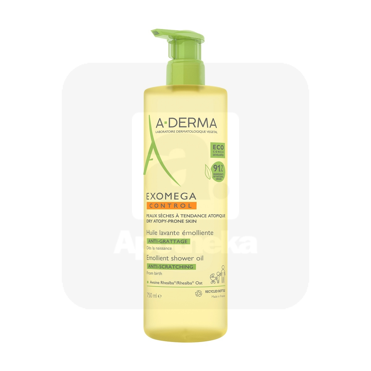 A-DERMA EXOMEGA CONTROL DUSHIÕLI ATOOPILISELE NAHALE 750ML - Tootepilt 1