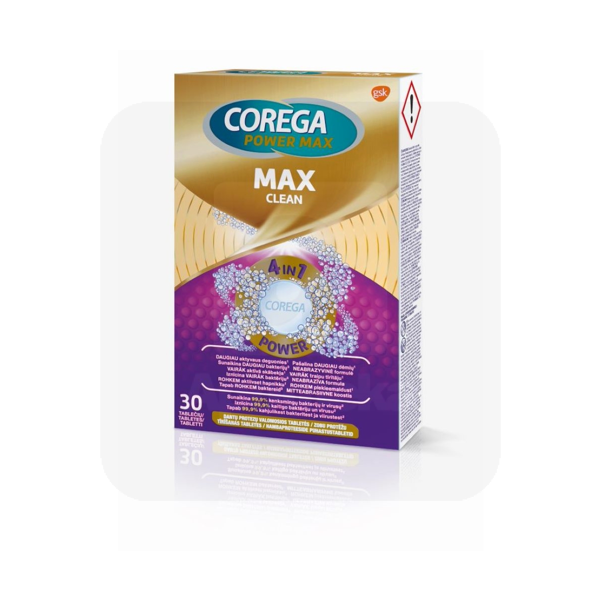 COREGA MAX CLEAN PUHASTUSTABLETID PROTEESIDELE N30 - Tootepilt