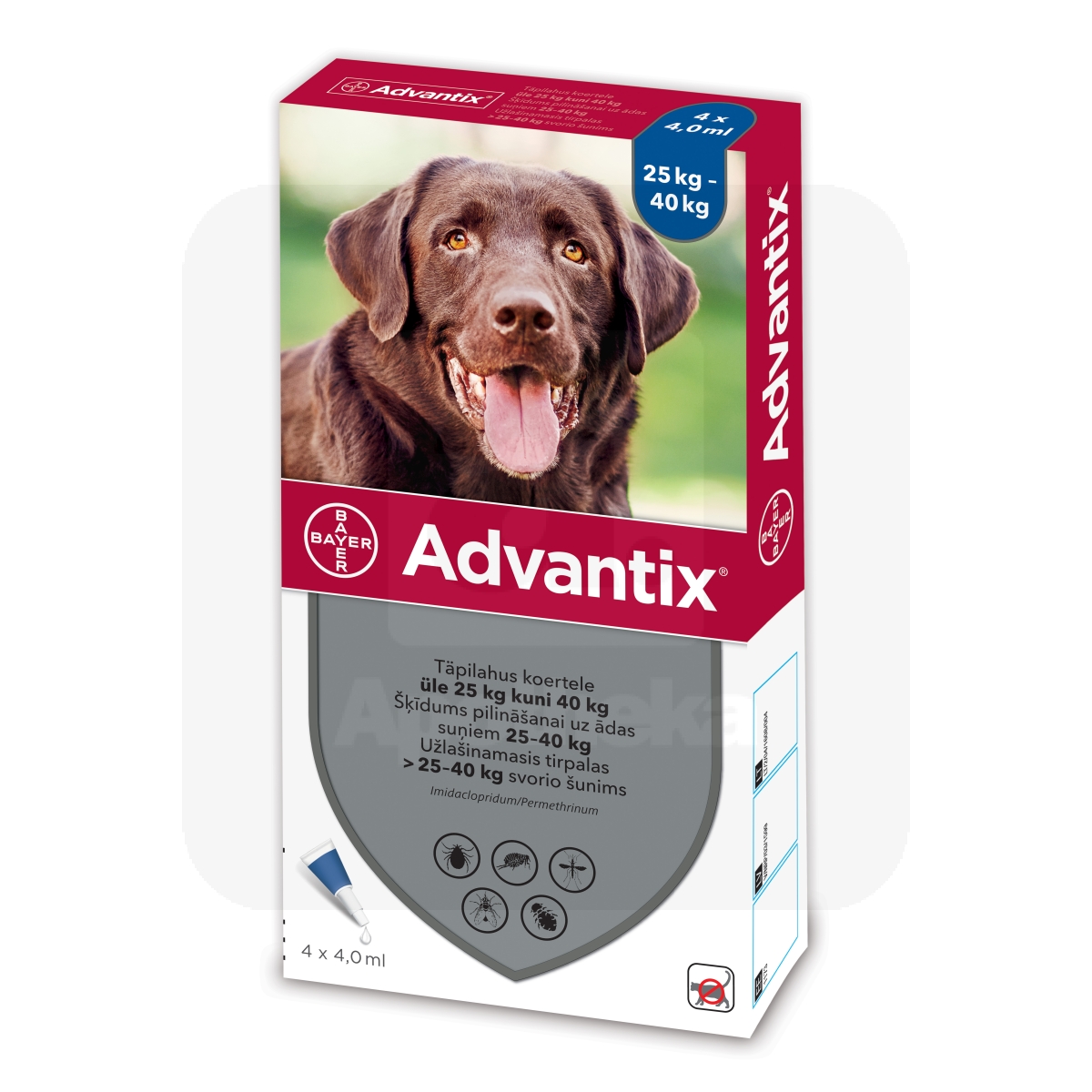 ADVANTIX TÄPILAHUS 500MG+100MG/ML 4,0ML N4 (>25-40KG) - Tootepilt