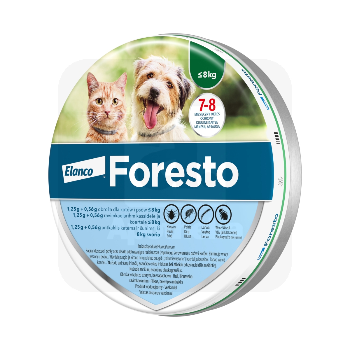 FORESTO RAVIMKAELARIHM 1,25G+0,56G/12,5G (38CM) N1 (KASS/KOER ≤8KG) - Tootepilt