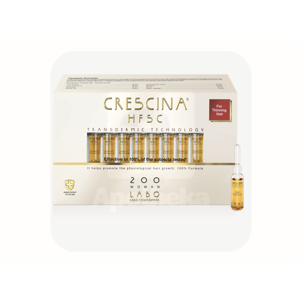 CRESCINA TRANSDERMIC 200 AMPULLID NAISTELE 3,5ML N20