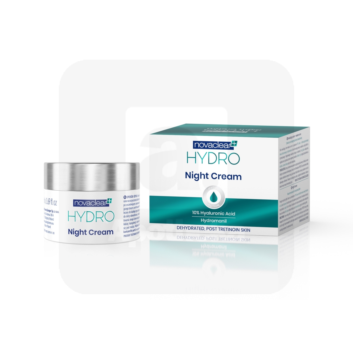 NOVACLEAR HYDRO ÖÖKREEM HÜALUROONHAPPEGA 50ML - Tootepilt