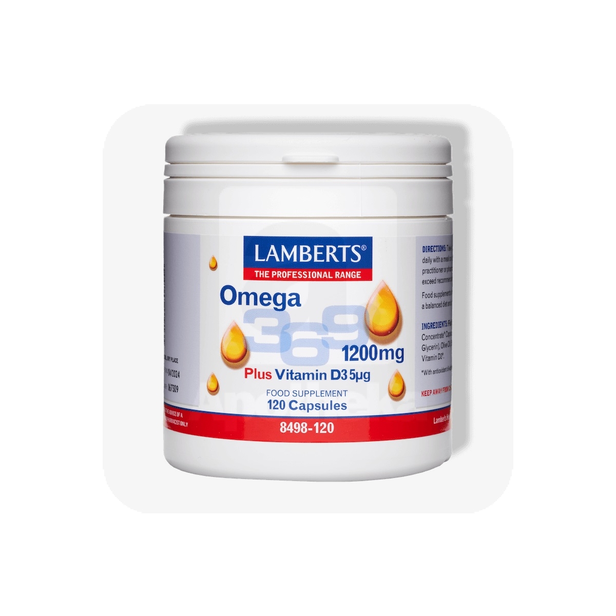 LAMBERTS OMEGA 3-6-9+VIT D3 CAPS 1200MG N120 - Tootepilt 1