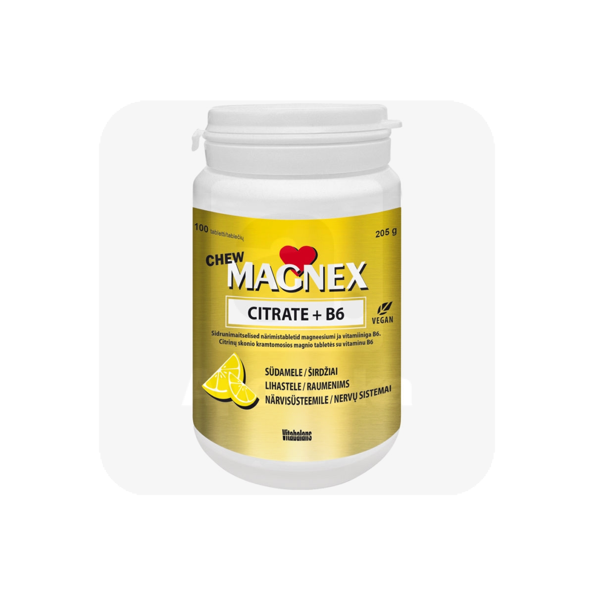 MAGNEX CITRATE+VITAMIIN B6 NÄRIMISTBL 375MG N100 - Tootepilt