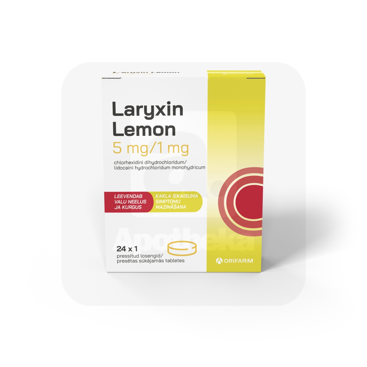 LARYXIN LEMON LOSENG 5MG+1MG N24 - Tootepilt