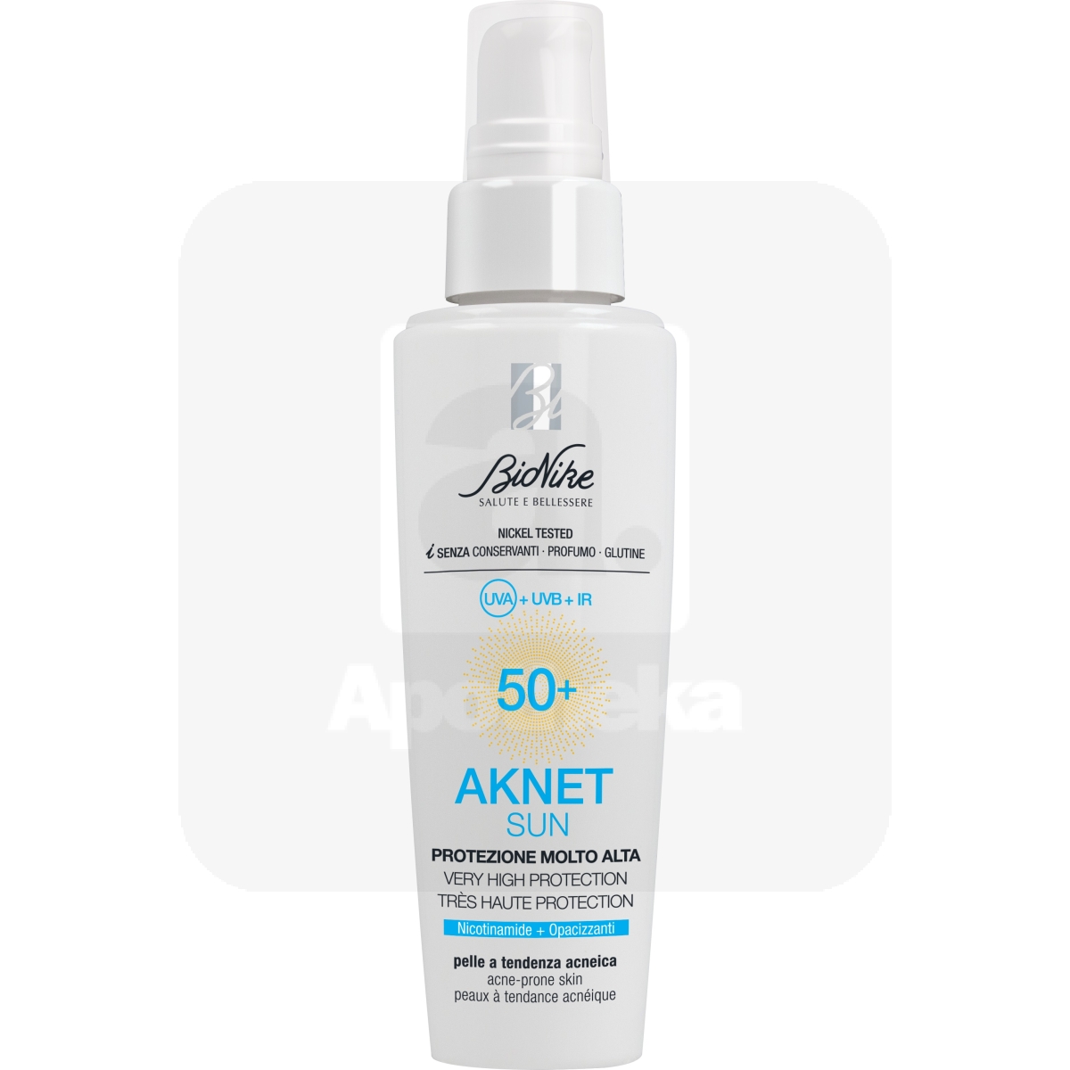 BIONIKE SUN AKNET PÄIKESEKAITSEFLUID SPF50+ 50ML - Tootepilt