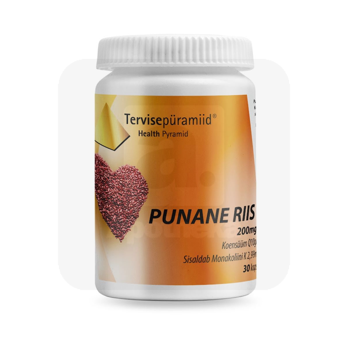 TERVISEPÜRAMIID PUNANE RIIS 200MG Q10 KAPSLID N30