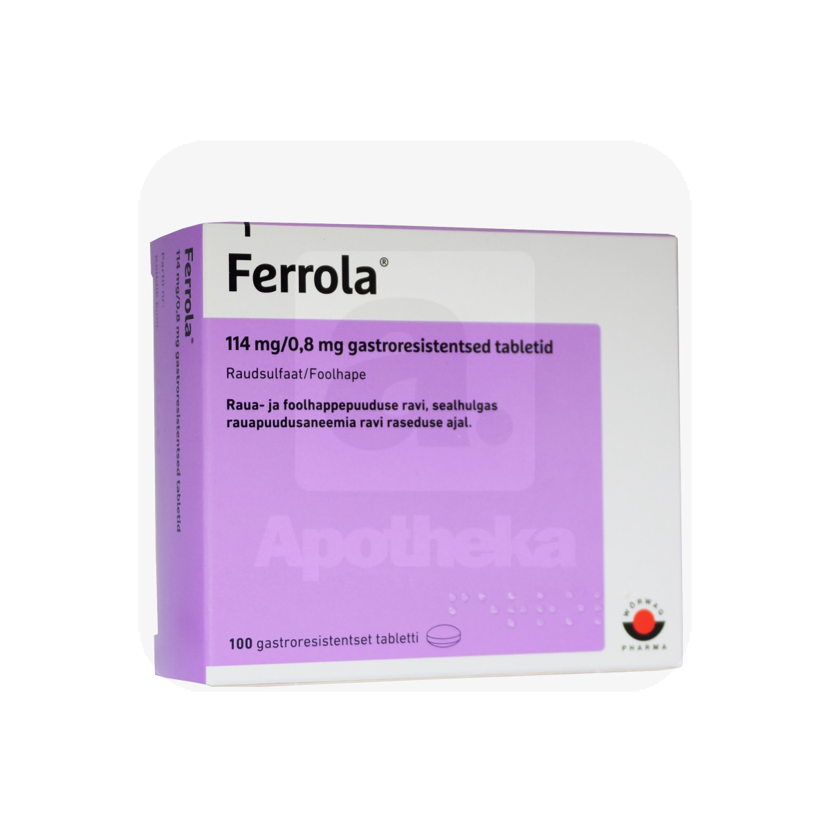 FERROLA GASTRORESIST TBL 114MG+0,8MG N100 - Tootepilt