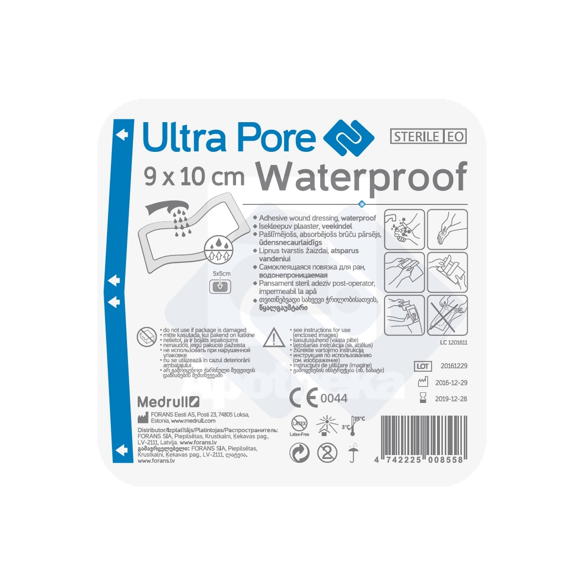 ISEKLEEPUV PLAASTER VEEKINDEL ULTRA PORE 9X10CM (MEDRULL) - Tootepilt