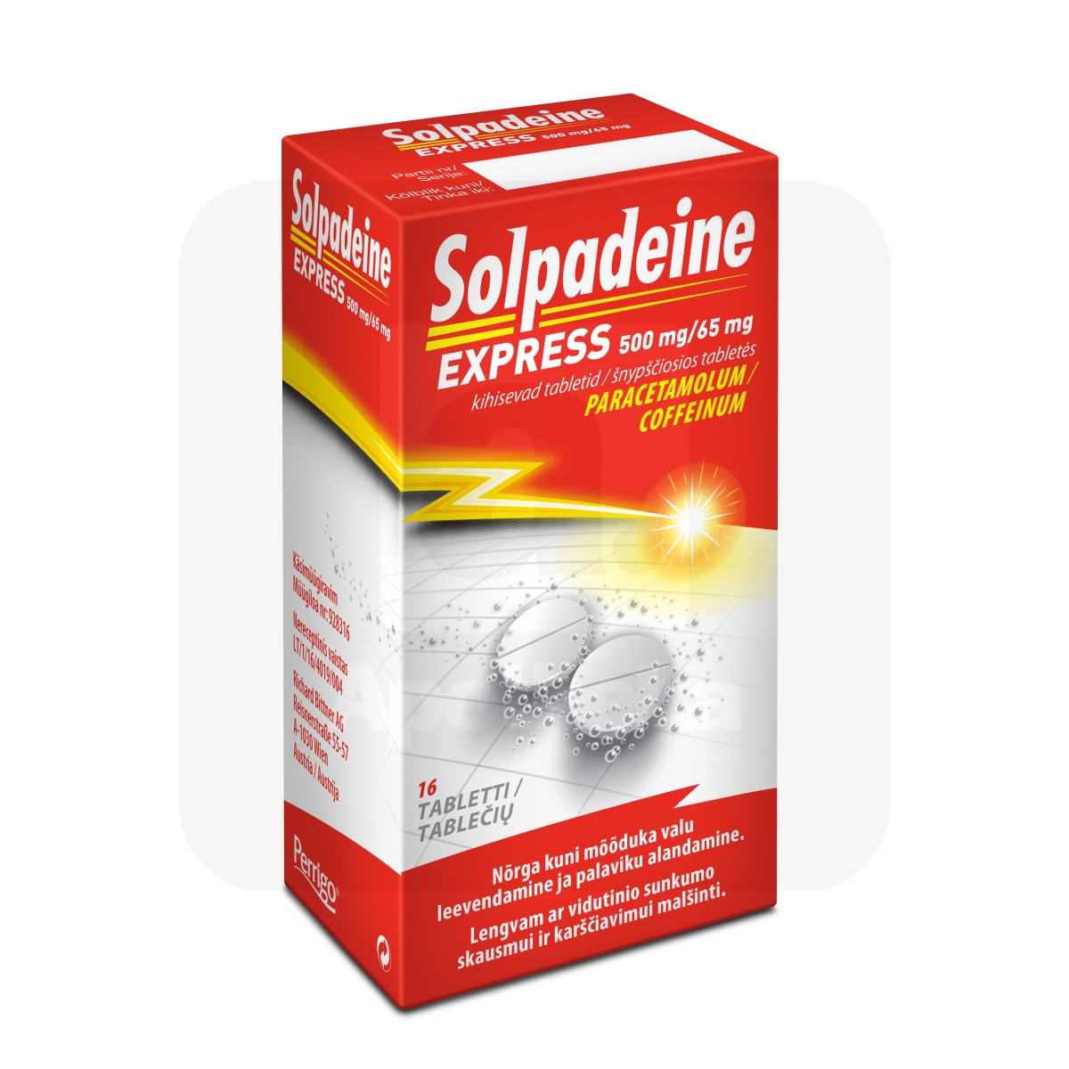 SOLPADEINE EXPRESS KIHISEV TABLETT 500MG+65MG N16