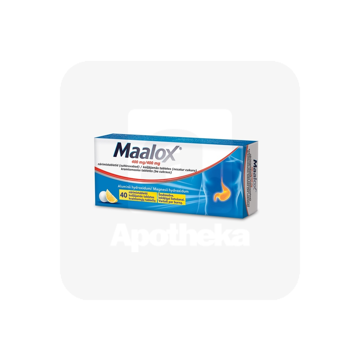 MAALOX NÄRIMISTBL 400MG+400MG N40 SUHKRUVABA