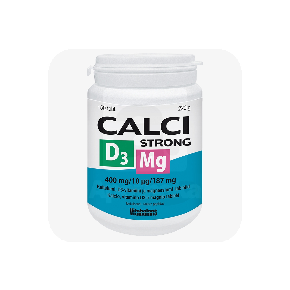 CALCISTRONG + MAGNEESIUM + VITAMIIN D3 TBL N150