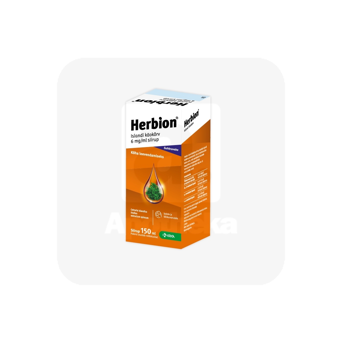 HERBION ISLANDI KÄOKÕRV SIIRUP 6MG/1ML 150ML N1 - Tootepilt