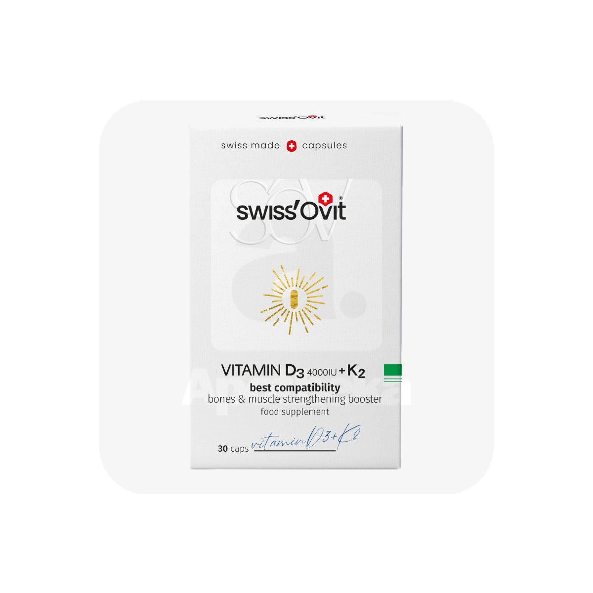 SWISSOVIT VITAMIIN D3 KAPSLID 4000IU+K2 N30 - Tootepilt