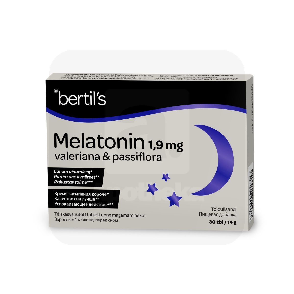 BERTILS MELATONIN 1,9 MG VALERIANA&PASSIFLORA N30