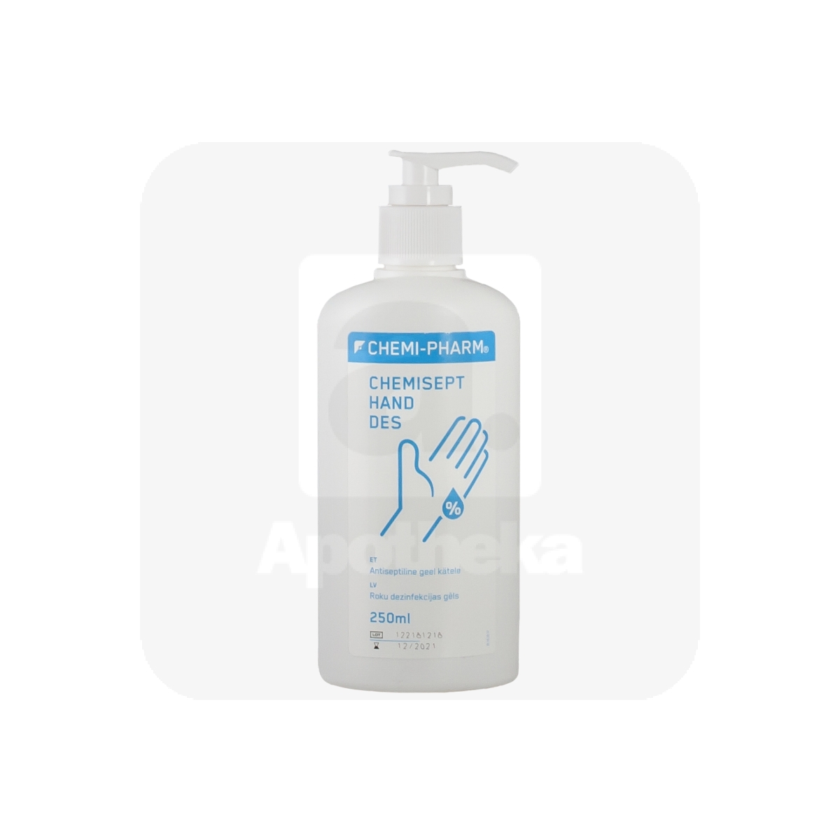 CHEMIPHARM CHEMISEPT HAND DES GEEL KÄTELE 250ML PUMBAGA - Tootepilt