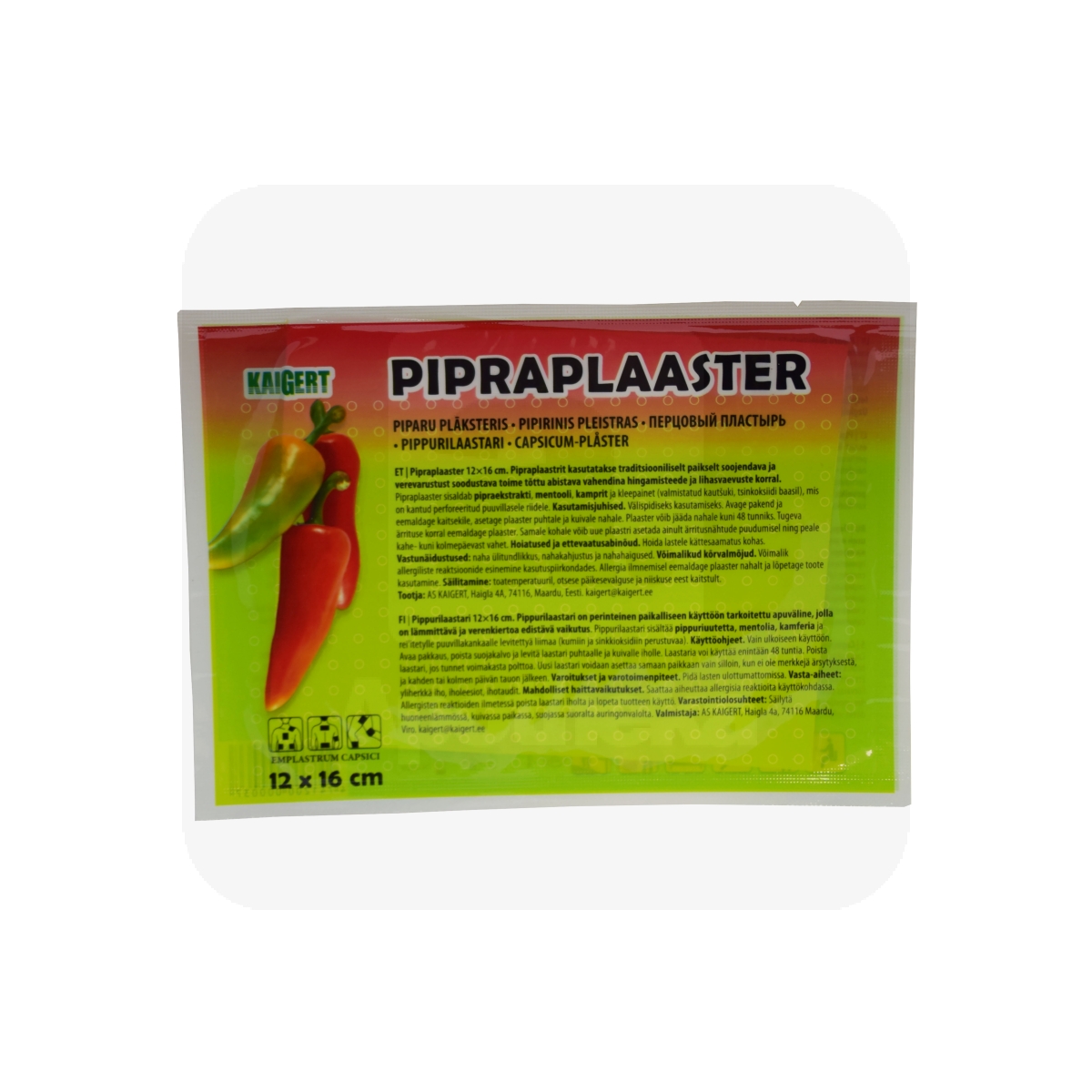 PIPRAPLAASTER 12X16CM - Tootepilt