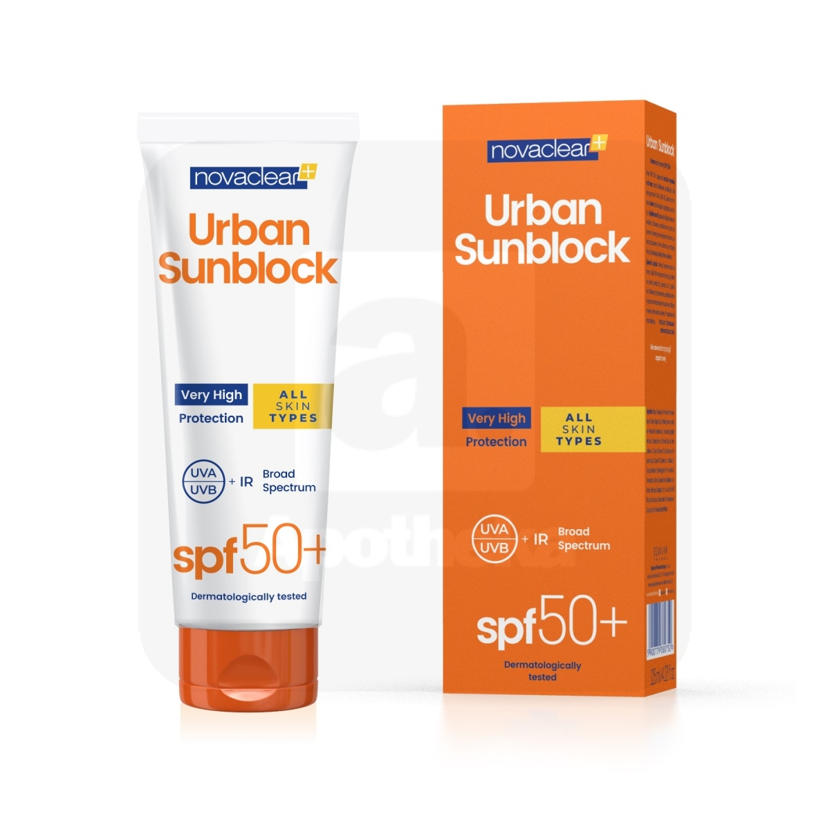 NOVACLEAR PÄIKESEKAITSE URBAN SPF50+, KÕIKIDELE NAHATÜÜPIDELE 125ML - Tootepilt