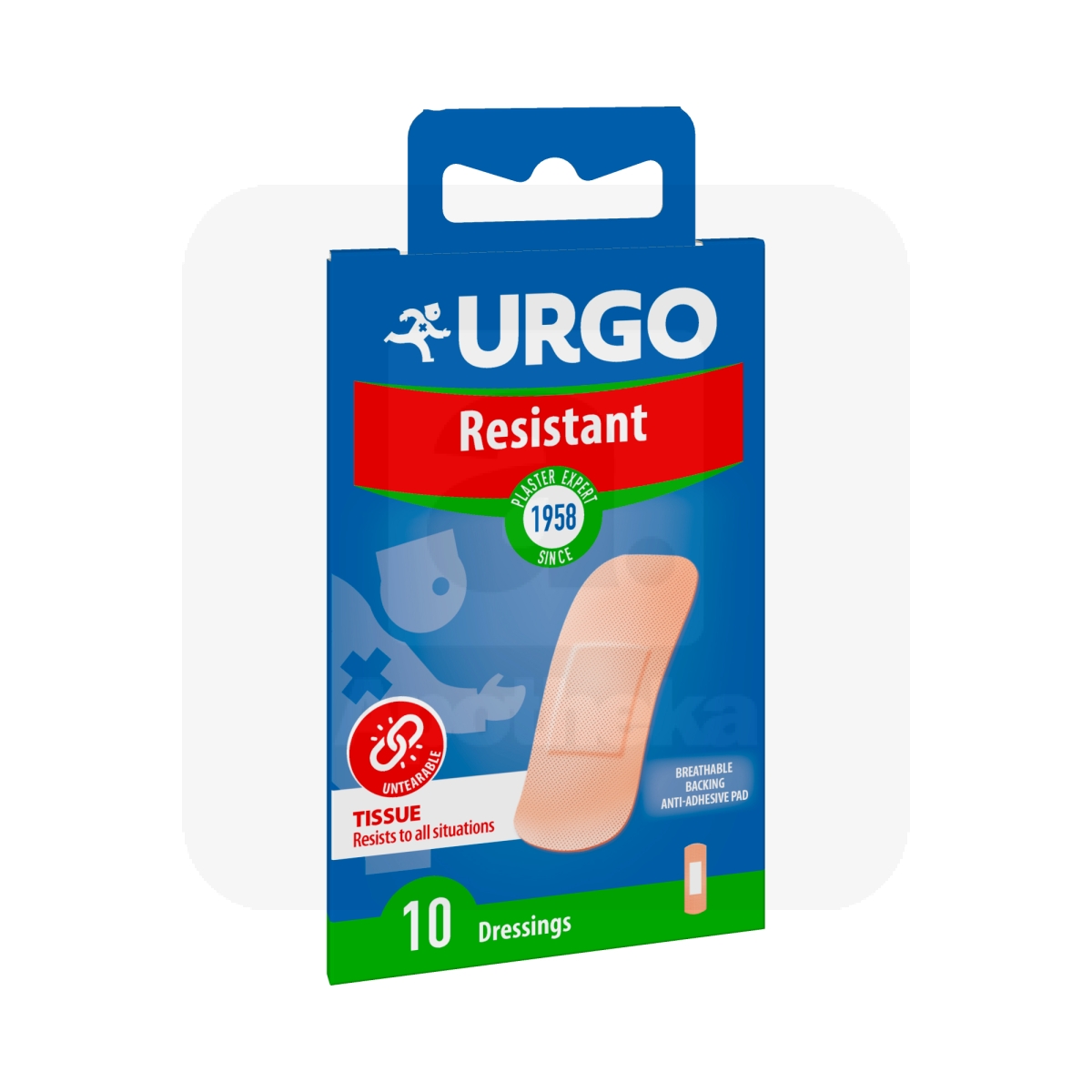 URGO PLAASTER RESISTANT 1,9X7,2CM N10