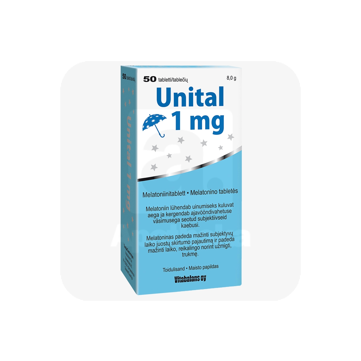 UNITAL TBL 1MG N50 - Tootepilt