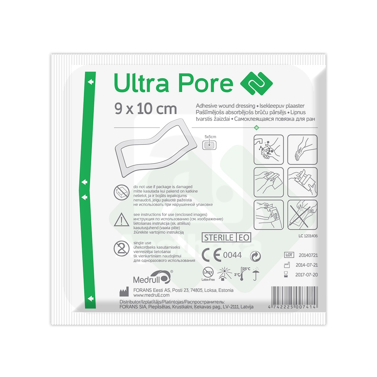 ISEKLEEPUV PLAASTER ULTRA PORE 9X10CM (MEDRULL) - Tootepilt