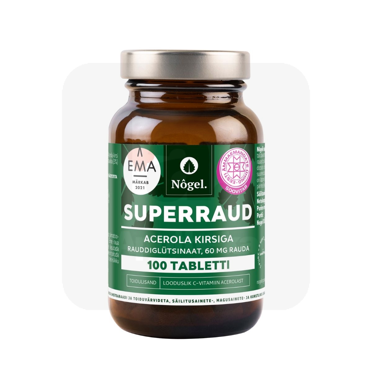 NÕGEL SUPERRAUD ACEROLA KIRSIGA TBL 60MG N100