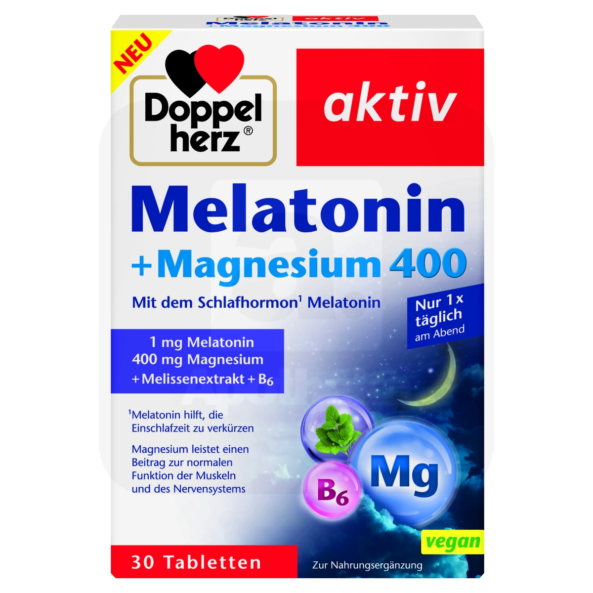 DOPPELHERZ AKTIV MELATONIIN+MAGNEESIUM 400MG TBL N30