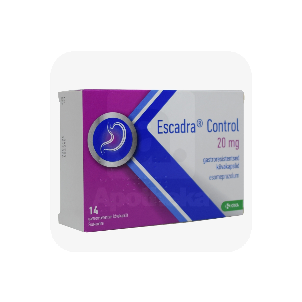 ESCADRA CONTROL GASTRORESISTENTNE KÕVAKAPSEL 20MG N14 - Tootepilt