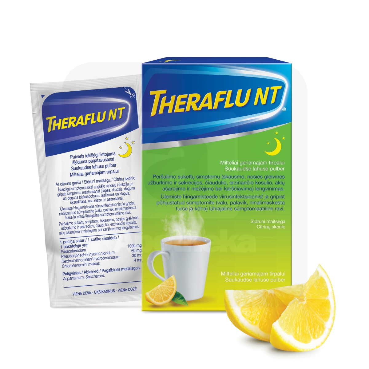 THERAFLU NT 1000MG+4MG+60MG+30MG N6 SUUKAUDSE LAHUSE PULBER - Tootepilt