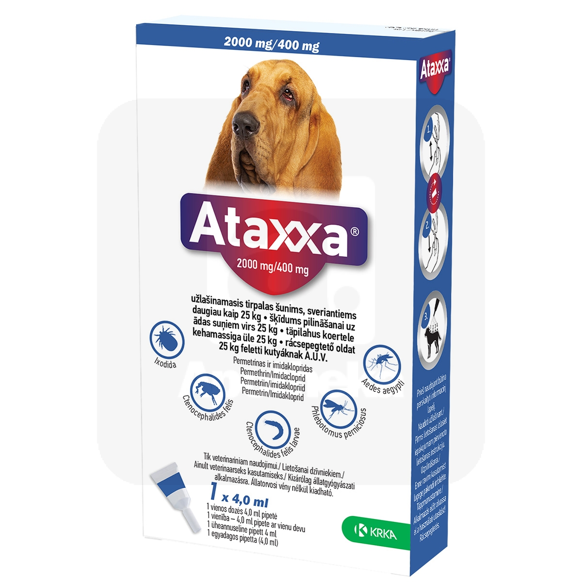 ATAXXA TÄPILAHUS 2000MG+400MG/4ML N1 (>25KG) - Tootepilt