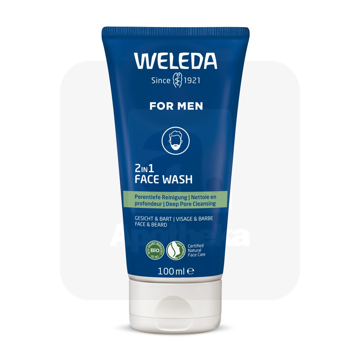 WELEDA MEN PUHASTUSGEEL NÄOLE JA HABEMELE VÄRSKENDAV 100ML - Tootepilt