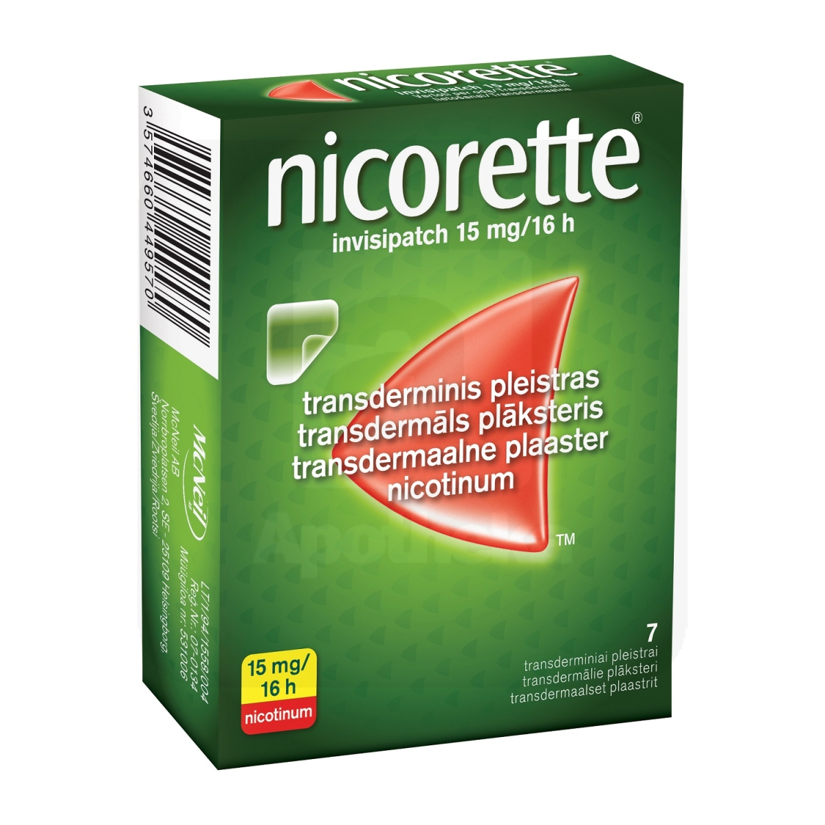 NICORETTE INVISIPATCH TDP 15MG/16H N7