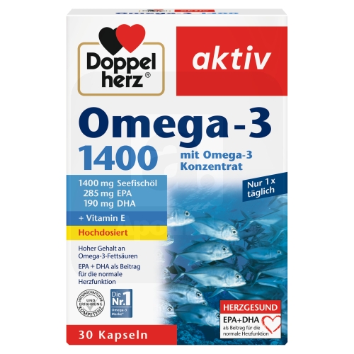 DOPPELHERZ AKTIV OMEGA-3 1400MG N30 MEREKALAÕLI KAPSLID