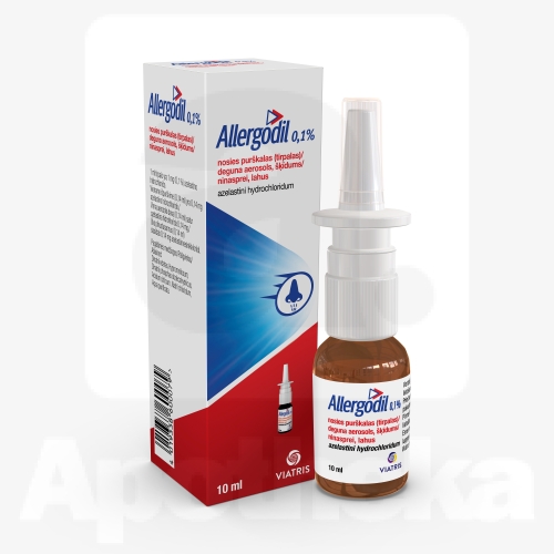 ALLERGODIL 0,1% NINASPREI, LAHUS 1MG/ML 10ML