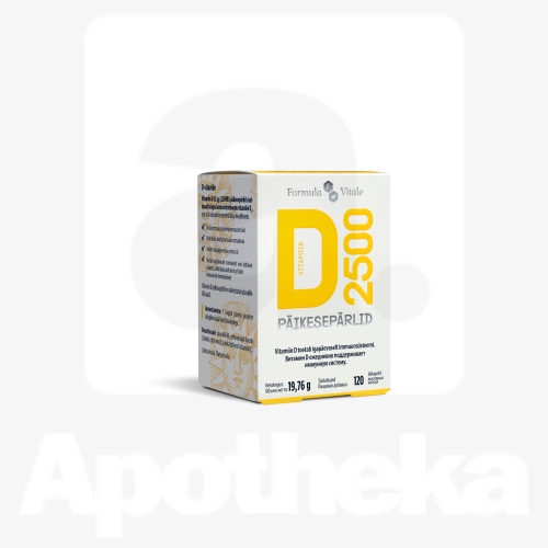 FORMULA VITALE D-VIT PÄIKESEPÄRLID 2500IU N120